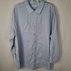 Cubavera 100% Linen 3X Men's Light Blue Button‎ Up Lightweight Summer Wedding